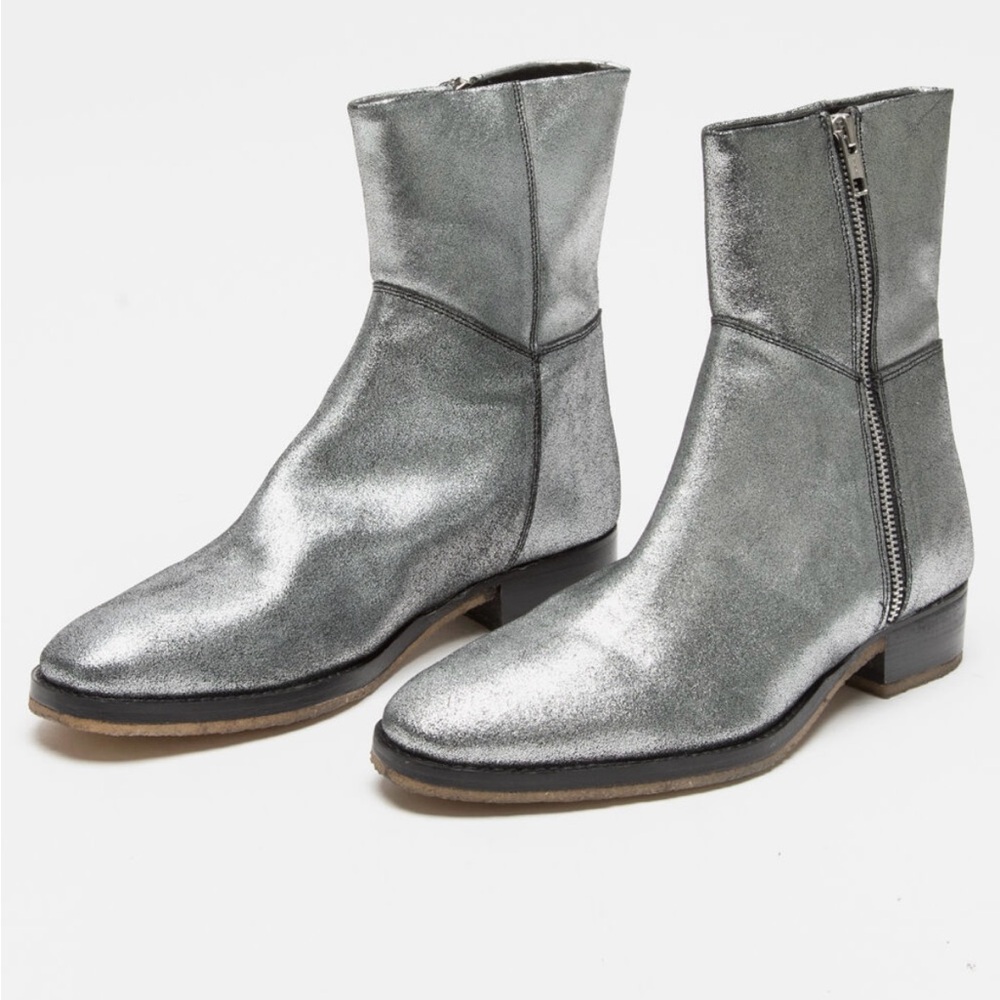 Silver Ankle Boots